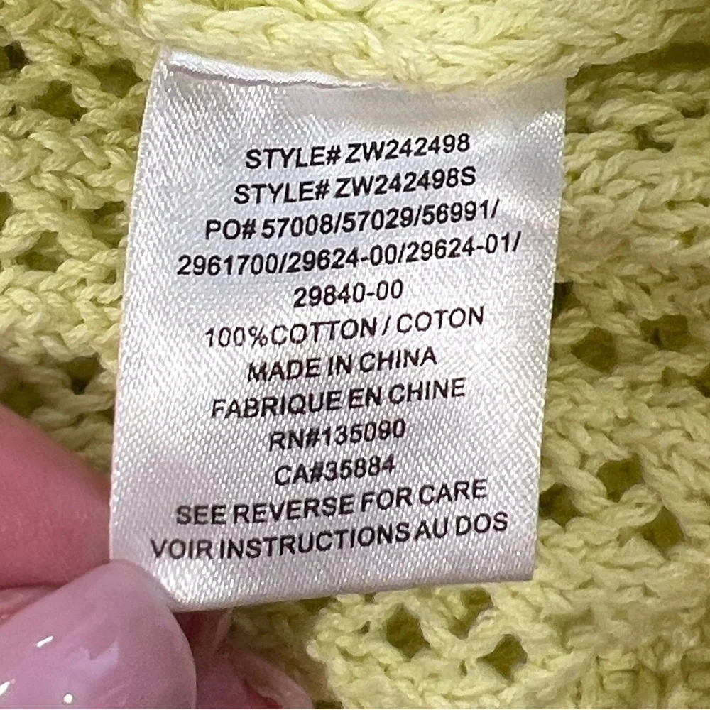 Z Supply Kiami v neck cotton open knit yellow sweater sweater size small